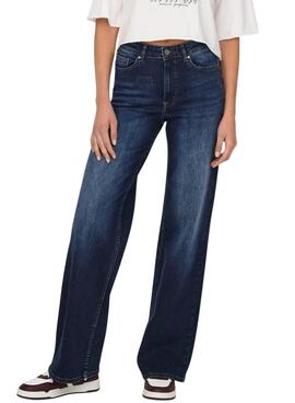 Jeans Only Madison Blush Wide Leg Azul Escuro para mulheres