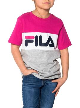 T-Shirt Fila Classic Logo Rosa Menina