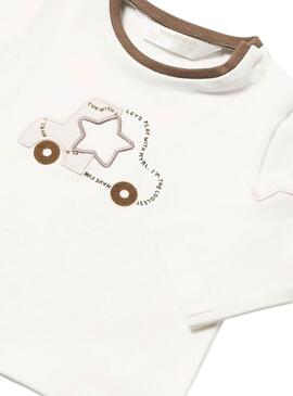 Conjunto Camisetas Mayoral Carro Bege para bebê