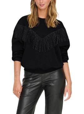 Moletom Only Frey Preto com Franjinhas para mulheres