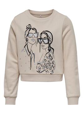 Moletom Only Sille Cinza Claro para menina
