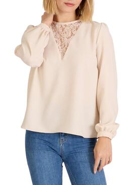Camisa Naf Naf Lanka Bege para Mulher