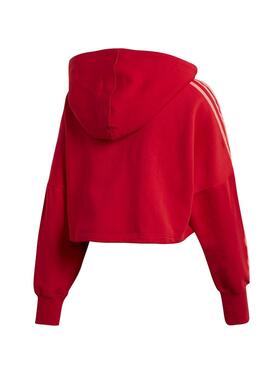 Sweat Adidas Cropped Hood Vermelho para Mulher