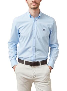 Camisa Altonadock Azul Lisa para homem