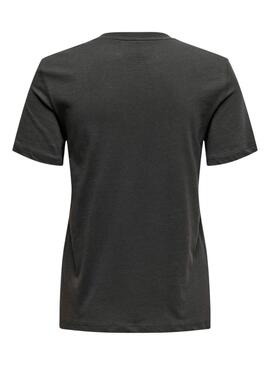 Camiseta Only Nirvana Cinza e Amarelo para mulher