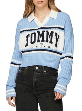 Camisola Tommy Jeans Rugby azul para mulher