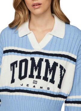 Camisola Tommy Jeans Rugby azul para mulher
