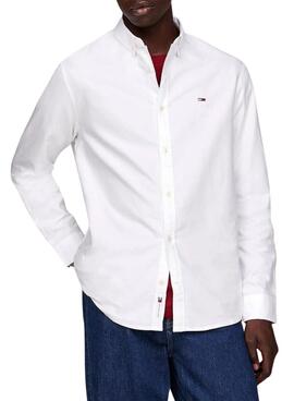 Camisa Tommy Jeans Entry Oxford Branca para Homem.