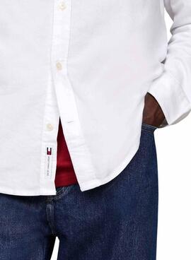 Camisa Tommy Jeans Entry Oxford Branca para Homem.