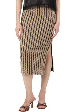 Saia Vila Vihella jacquard bege para mulher