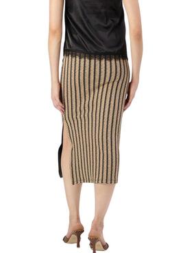 Saia Vila Vihella jacquard bege para mulher