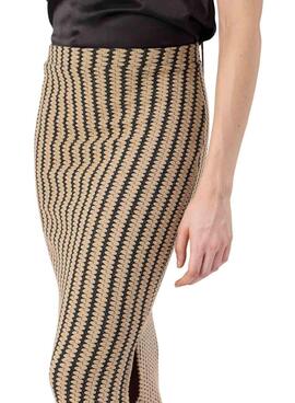 Saia Vila Vihella jacquard bege para mulher