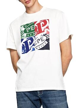T-Shirt Pepe Jeans Josephs Branco Para Homem