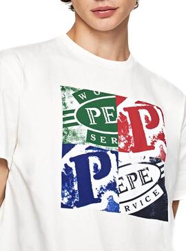 T-Shirt Pepe Jeans Josephs Branco Para Homem