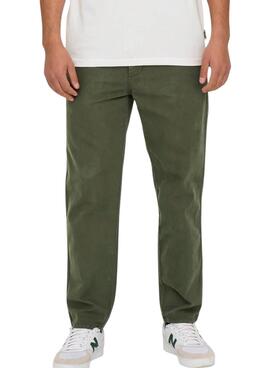 Calça Chino Only and Sons Verde para Homem