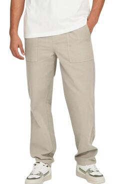 Calça Only and Sons Sinus Loose Bege para Homem