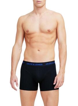 Pack de 3 Boxers Jack and Jones Preto Logo para Homem