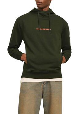 Moletom Jack and Jones Tree com Capucha Verde para Homem