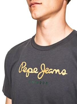 T-Shirt Pepe Jeans Eggo Cinza Para Homem