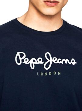 T-Shirt Pepe Jeans Eggo Long Azul Homem