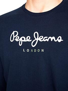 T-Shirt Pepe Jeans Eggo Long Azul Homem