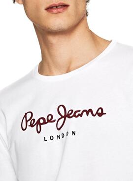 T-Shirt Pepe Jeans Eggo Long Branco Para Homem