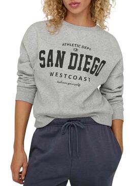 Moletom Sweatshirt Only Cinza San Diego para mulher