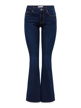 Jeans Only Reese Retro Boca de Sino Azul Escuro para mulher