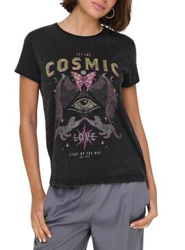 Camiseta Only Lucy Cosmic Preto para mulher