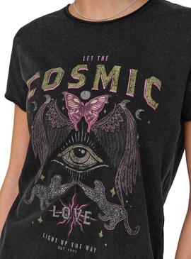 Camiseta Only Lucy Cosmic Preto para mulher