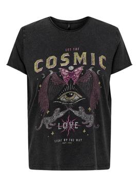 Camiseta Only Lucy Cosmic Preto para mulher