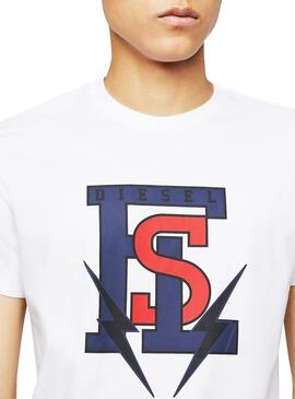 T-Shirt Diesel T-Diego-B3 Branco Homem