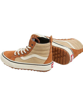 Tênis Vans MTE SK8-Hi de couro camelo para crianças