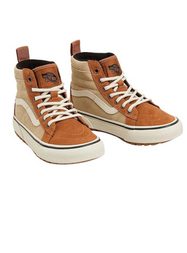 Tênis Vans MTE SK8-Hi de couro camelo para crianças