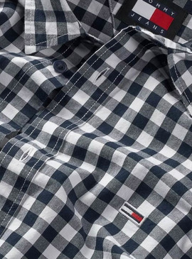 Camisa Tommy Jeans Poplin xadrez para homem