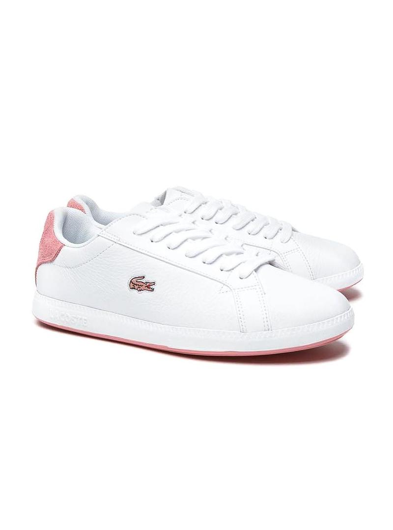 Sapatilhas Lacoste Graduate Branco Couro Rosa 