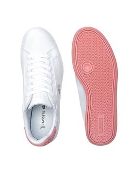 Sapatilhas Lacoste Graduate Branco Couro Rosa 