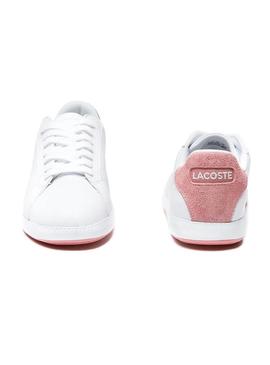 Sapatilhas Lacoste Graduate Branco Couro Rosa 