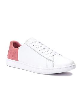 Sapatilhas Lacoste Carnaby Evo Branco Rosa Mulher