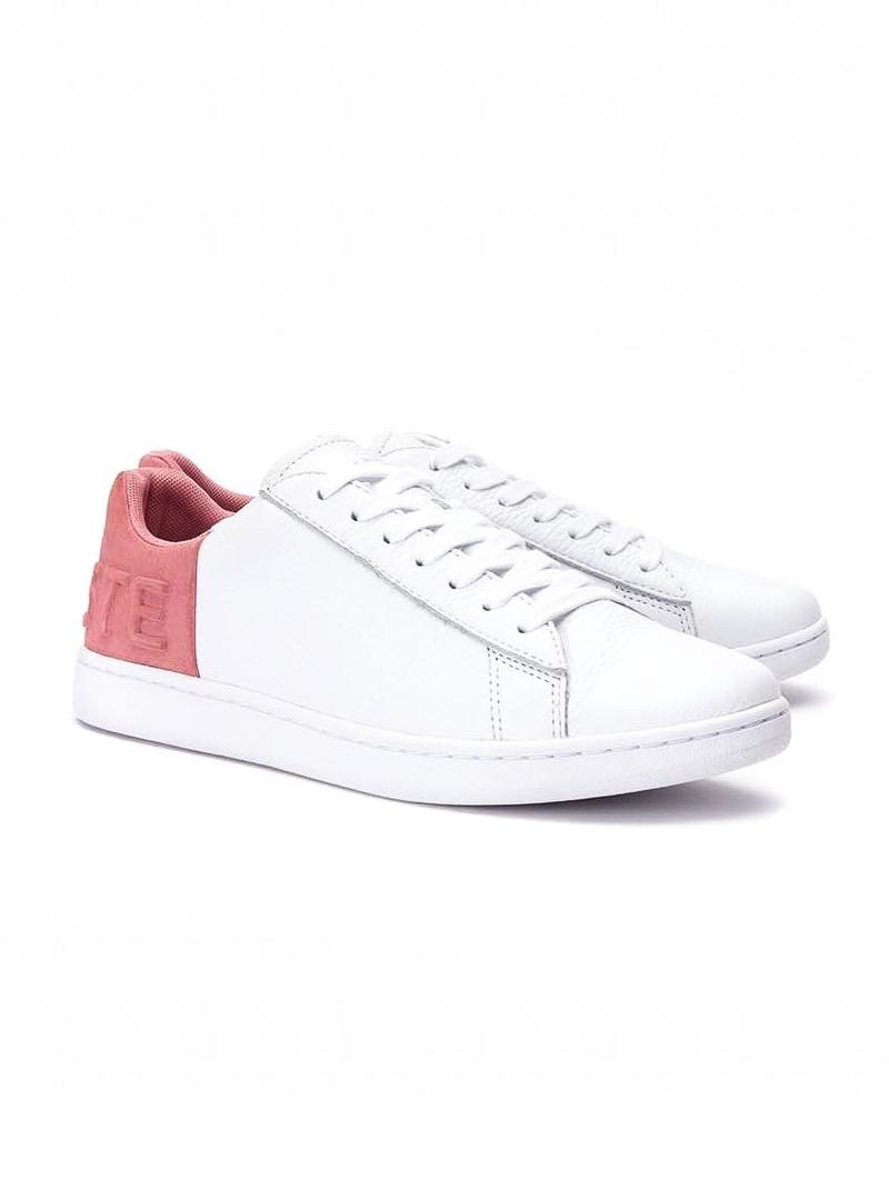 Sapatilhas Lacoste Carnaby Evo Branco Rosa Mulher