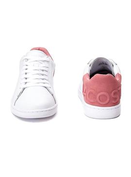 Sapatilhas Lacoste Carnaby Evo Branco Rosa Mulher