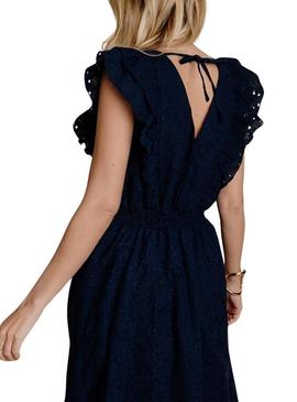 Vestido Naf Naf Barbara azul marinho para mulher.