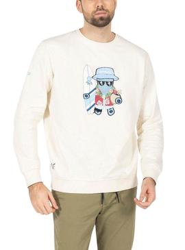 Moletom El Pulpo Havaiano bege para homem.