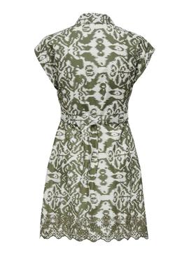 Vestido Only Lou Camiseiro Estampado Verde para Mulher.