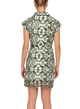 Vestido Only Lou Camiseiro Estampado Verde para Mulher.