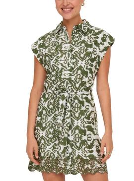 Vestido Only Lou Camiseiro Estampado Verde para Mulher.