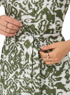 Vestido Only Lou Camiseiro Estampado Verde para Mulher.