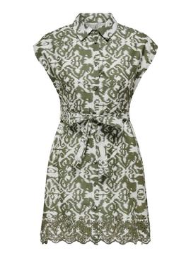 Vestido Only Lou Camiseiro Estampado Verde para Mulher.