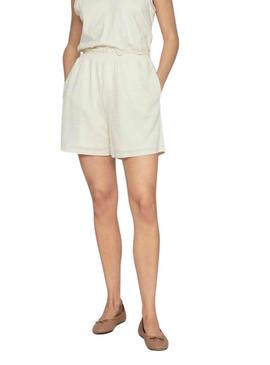 Shorts Vila Vicarmena Bege para Mulheres