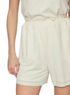 Shorts Vila Vicarmena Bege para Mulheres